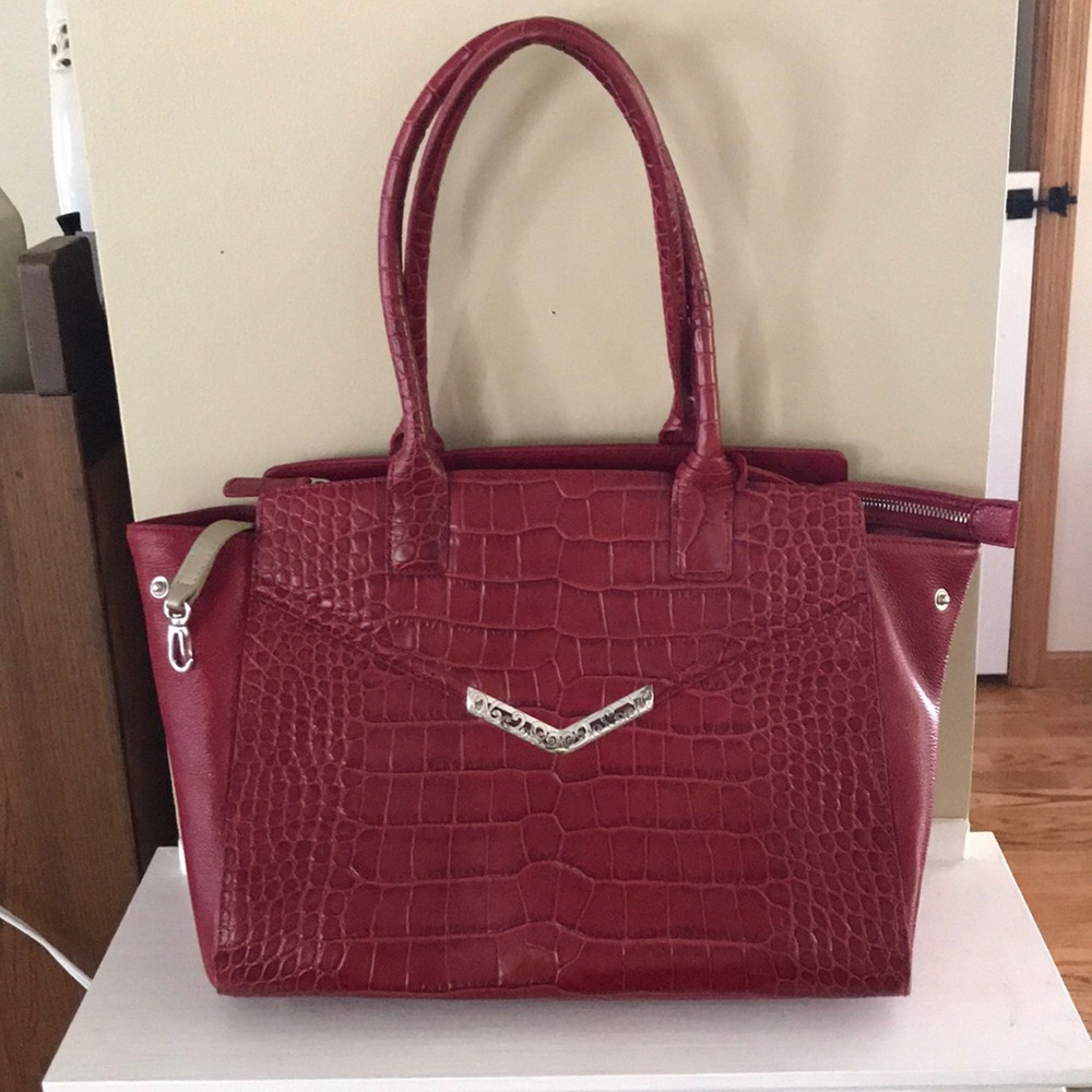 Red Croco Brighton Tote